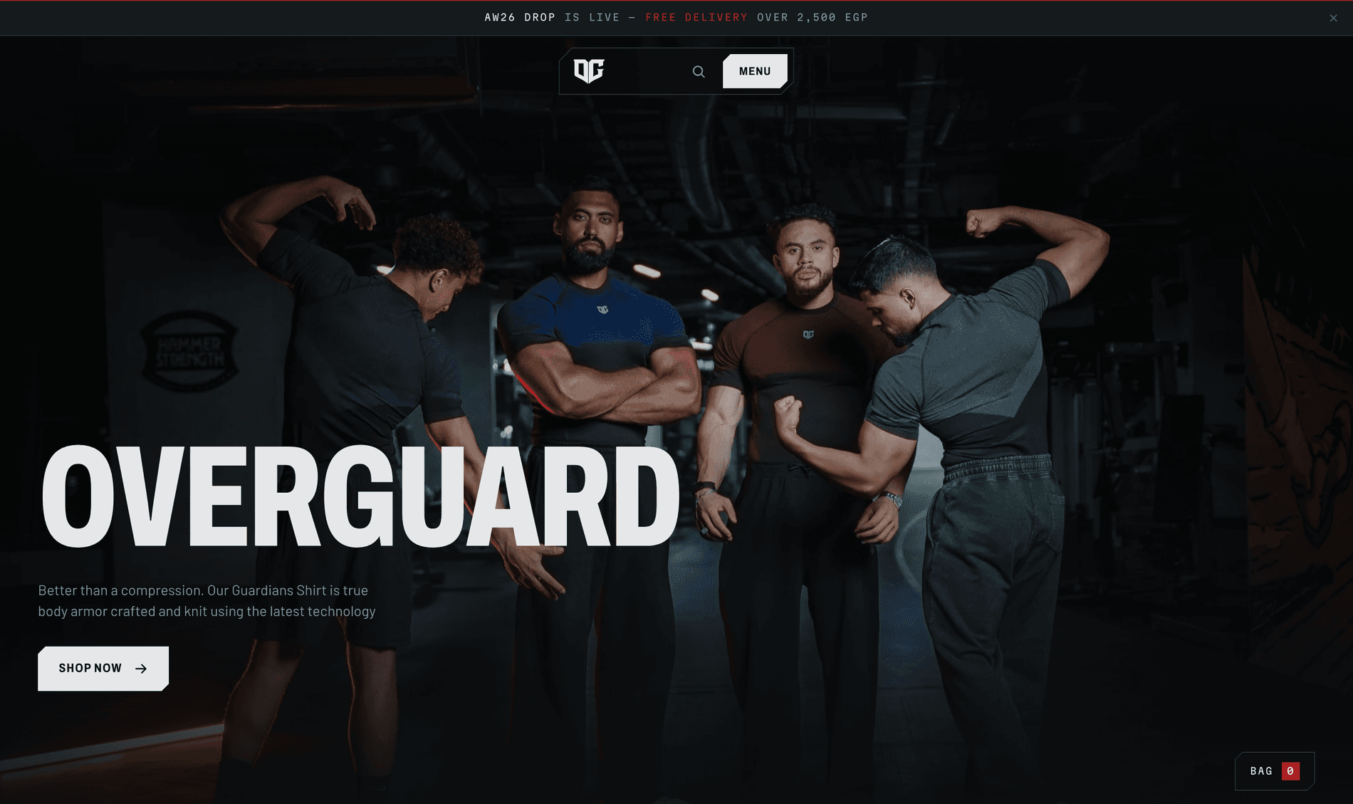 The live home page: the reference design, ported to a Shopify theme