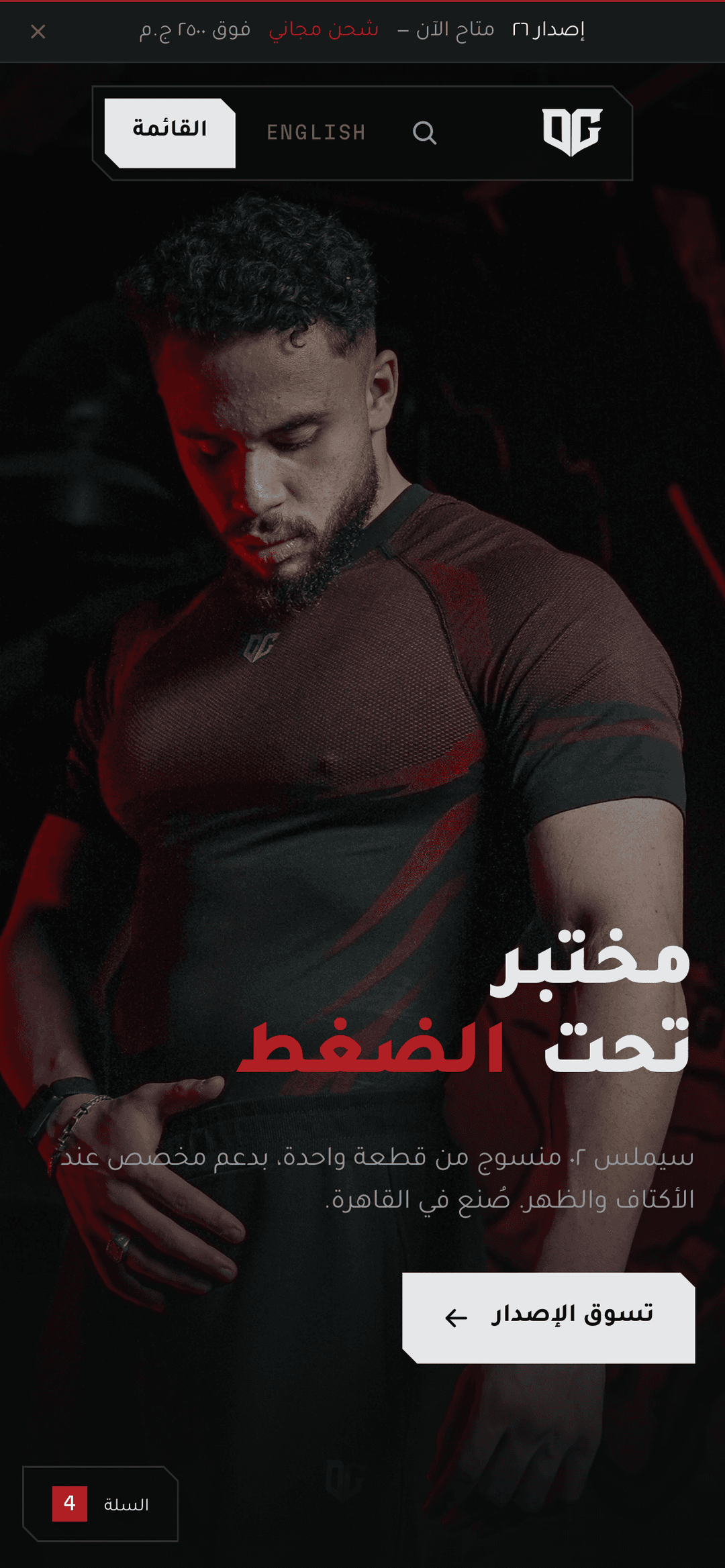 The Arabic build, right to left, shown from the theme's test view with sample data